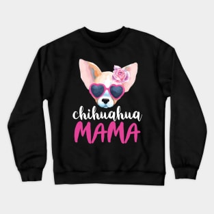 Chihuahua Mama Cute Dog Mom Watercolor Graphic Crewneck Sweatshirt